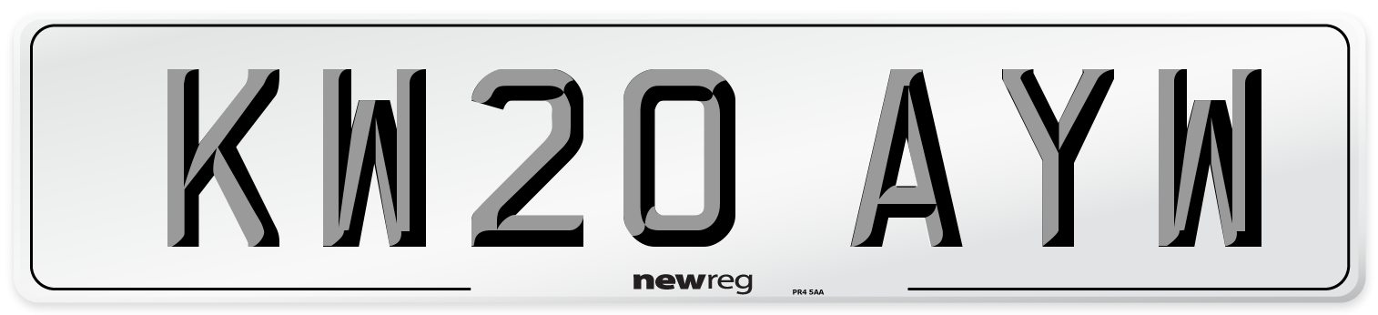 KW20 AYW Number Plate from New Reg